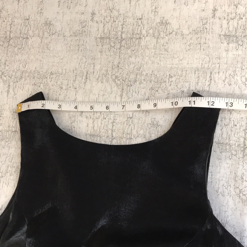 Vintage Black / Charcoal Silver Metallic Maxi Dress; Shimmery; Cutout Back; Sz 2 - Picture 12 of 16